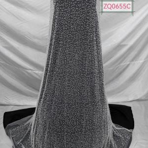 Beads Decorated Lace Fabric