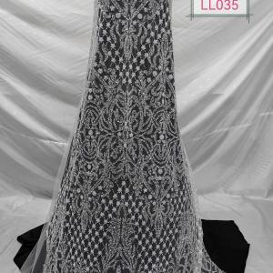 Bridal Lace Fabric with Beads